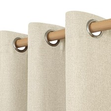  Long Linen Curtains 84 inch Length 2 Panels, 52