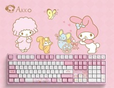 Akko My Melody My Sweet Piano 3087 Wired TKL Pink Character Printed Unused picture