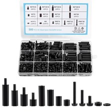 580 PCS M3 Black Nylon Standoff Kit with Spacers, Screws, and Nuts - Motherboard picture