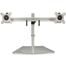 StarTech Dual Monitor Stand, Free Standing Desktop Pole Stand for 2x 24