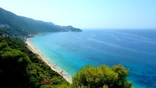 Landscape greece lefkada cyan beach horizon sea water Custom Gaming Mat Desk picture