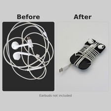 Cable Chord Organizer Winder Earbud Winder Earbud Holder 3D printed PETG, Black  picture