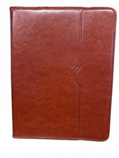 iPad Brown Faux Leather Case 8x10 Universal Tablet Folio Case GUC picture