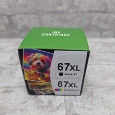 67XL Ink Cartridge Black/Color Combo Pack Compatible for HP Works DeskJet 1255 picture