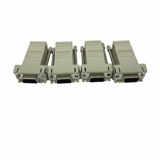 Lot of 4 L-com DB9 Female to RJ45 Modular Adapters Beige Serial Console picture
