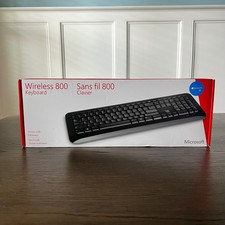 Microsoft Wireless 800 Keyboard Black USB Media Keys 2.4GHz 2VJ-00001 New SEALED picture