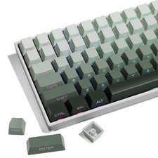 136 PCS XVX Shine Through Keycaps Seaweed Green Gradient Side Print Double PBT picture