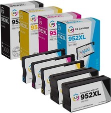LD COMP HP 952 / 952XL Set of 5 Ink Cartridges: 2 Blk 1 Cyan 1 Magenta 1 Yellow picture