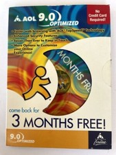 Vintage AOL 9.0 Optimized Three Months Free Trial CD Orginal Sealed Case👀 picture
