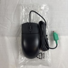 Vintage Wyse MO42KOB Computer Optical Scroll Mouse PS/2 Wired Black New picture