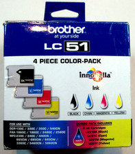 Brother LC51 Ink Cartridges Black Cyan Magenta Yellow 4-Pack picture