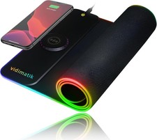 Wireless Charging RGB Gaming Computer Non-Slip Mouse Pad 15W, 10 LED Light Modes picture