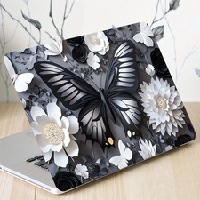 2-Piece Butterfly Floral Pattern Laptop Art Decal Cas Universal Netbook Skin picture