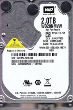 WD20NMVW-11AV3S4 dcm: HBMTJBBB s/n: WX31A7 AUG 2013 2TB USB 3.0 WESTERN DIGITAL picture