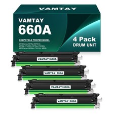 4 PACK Reconditioned 660A W2004A Drum Unit Replacement for HP 660A W2004A picture