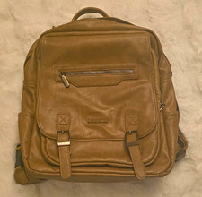 Montana West Brown Faux Leather Laptop Backpack 15in Padded Sleeve USB Port picture