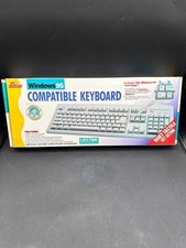 Windows 95 Compatible Wired Keyboard CTX RT2157TW Quiet Tactile Keys Beige NMB T picture