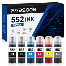 FADSOON® 6PK 552 Ink Bottle for EcoTank ET-8500 ET-8550 Premium Replacement Set picture
