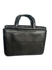 Solo black leather laptop classic bag - no shoulder strap included - small tear picture