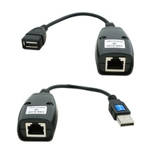USB Extension Ethernet RJ45 Cat5e/6 Cable LAN Adapter Extender Over Repeater Set picture