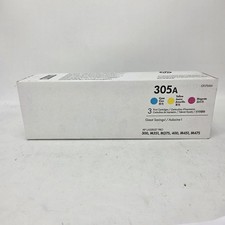 New HP 305A Toner Cartridge Tri-Pack CF370AM Yellow Cyan Magenta picture