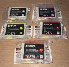 GENUINE SET #87 EPSON T0870-T0873-T0874-T0879 INK STYLUS PHOTO R1900 T087 picture