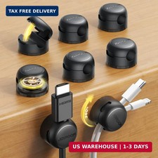 JOYROOM 8 Pack Magnetic Cable Clips, 360° Swivel Cord Organizer Wire Holder picture