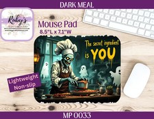 Dark Meal Mouse Pad Skeleton Horror Humor Art Spooky Gothic Halloween Desk Decor picture