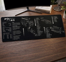 Large Gaming Mouse Pad , AR-15 Desk Mat 12x36 – XL Gun Parts Diagram, Non-Slip picture