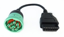 Green Type 2 J1939 Male to 16pin OBD2 Female Cable 16pin to 9pin J1939 Adapter picture
