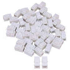 100pcs White RJ45 Coupler Female Adapter for Home Networking Home Office Audio picture