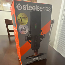 SteelSeries Alias USB-C Cardioid Condenser Mic RGB Noise-Cancel Mix, Black picture
