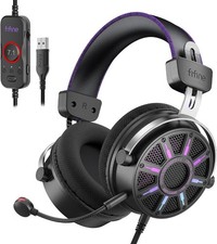 FIFINE H19 Open-Back Wired USB Gaming Headset with Mic for PC, PS5/PS4 - Black picture