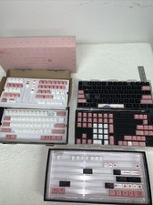 AKKO Pink White 200 Keycaps Set World Tour Japanese Characters Lot picture
