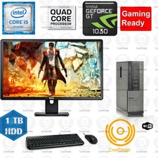 Fortnite GTA COD Gaming PC Desktop Computer 8GB Core i5 GT 1030 1TB Monitor  picture