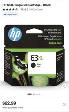 New HP 63 XL Black Ink Cartridge High Yield Genuine OEM Original Sealed picture
