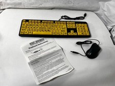 Easy EZ EYES Large Print USB Keyboard PC & MAC 4x Larger Letters With Mouse  picture