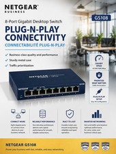 Netgear Business 8-Port Gigabit Desktop Ethernet Switch Plug-N-Play Connectivity picture