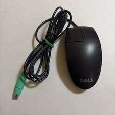 Dell Logitech M-SAW34 PS/2 Optical Wired Mouse Black Vintage PC Computer picture