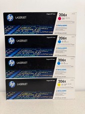 Genuine OEM HP 206X Toner W2111X W2112X W2113X Cyan Yellow Magenta-Lot of 4 picture