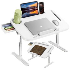 Adjustable Lap Desk Bed Tray Portable Folding Couch Table Bookstand And Drawer picture