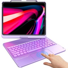 TQQ Generic for iPad Air 13 M3/M2 & iPad Pro 12.9 Keyboard Case RGB Trackpad picture