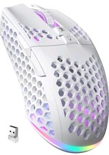 Solakaka Tri-mode Gaming Wireless Mouse SM600 White with RGB Light for Laptop/PC picture