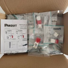NEW Panduit Giga TX RED Cat6 Network jack CJ688TGRD SET OF 50 picture