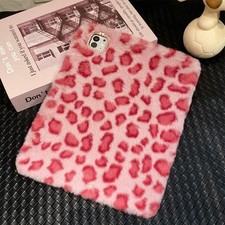 Plush Furry Leopard Print Case Cover For iPad 5th 6th 7th 8th 9th 10th 11th Gen picture