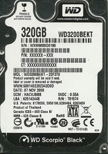 WESTERN DIGITAL 320GB WD3200BEKT-22F3T0 DCM: HACVJBBB picture