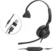 UH42 SE Wired Headset with Mic, USB-A/C & 3.5MM Single Computer Headsets with No picture