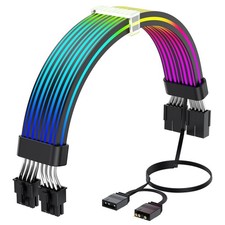 Sirlyr RGB PC Cables,Strimmer 2 * 8 pin PSU Extension Cable,5V 3Pin Sync ARGB... picture