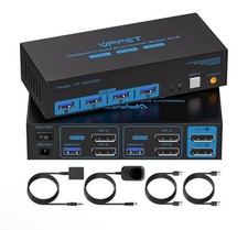 8K@60Hz HD Displayport KVM Switch USB 3.0 2 Monitors 2 Computers 4K@120Hz picture