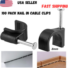 100-Pack Coax RG6 Nail On Cable Clips, Black picture